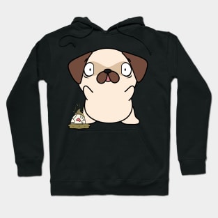 Funny pug steps on a dirty diaper Hoodie